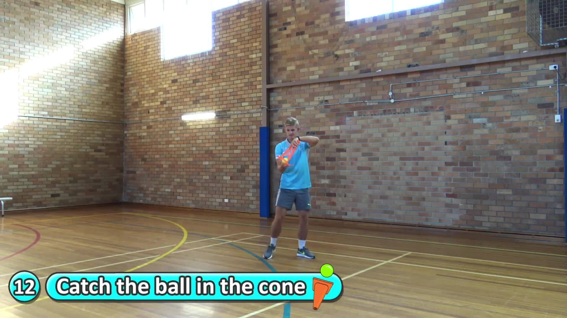 Station: Catching › Catch the ball in the cone | Teaching fundamentals of PE (K-3)